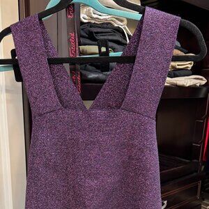 House of Harlow Metallic Sparkle Shimmer Wide Strap Top